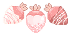 three strawberries